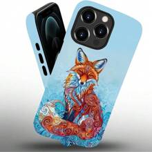 Compatible With IPhone 13-16 Pro Max Case, Fox Van Gogh Painting Style Print Phone Case Funny Liquid Silicone Case Impact Resistant Anti-Scratch Shockproof Protective Cover Gifts For Family, Friends, Kids, Birthday,Spring, Holiday, Boyfriends, Girlfriends, Valentine's Day