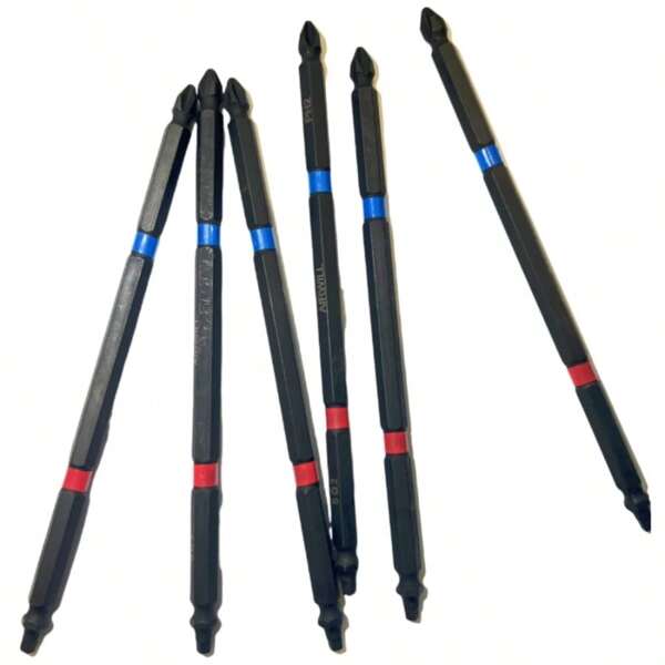 10pcs 15cm/5.9in Magnetic Screwdrivers, S2 Alloy Steel, Dual Heads, PH2 And SQ2, High Torque, Industrial Grade, Battery-Free