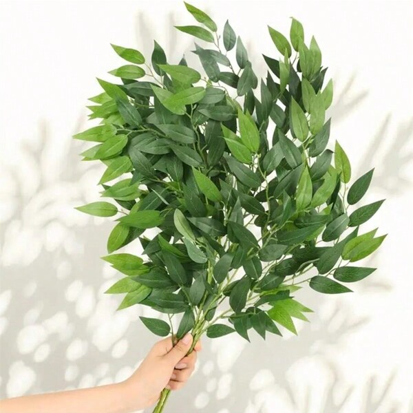 1 pezzo Foglia di eucalipto artificiale, foglia verde finta decorativa per vaso, fiori e decorazione piante
