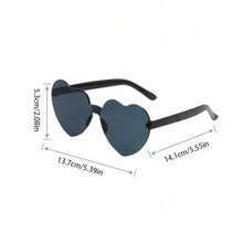 1pc Women's Heart Shaped Jelly Color Frameless Colorful Glasses, Suitable For Unique Party, Christmas Wear
