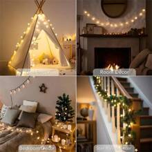 1pc 1.5m 10LED/3 Meters 20LED Starlight Atmosphere String Lights, Camping Lights, Battery Powered, Birthday Decoration, Suitable For Bedroom/Party/Wedding/Indoor/Outdoor/Christmas Tree Decoration - Yellow - View 11