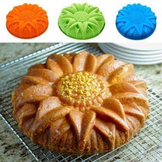 1pc Random Color Bakeware Cake Molds Silicone Non-Stick Sunflower Baking Pastry Tools Mousse Chiffon Pudding Jelly Kitchen Accessories