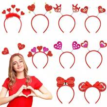 1 Stück/4 Stück/6 Stück herzförmiges Haarband, erzeugt Hochzeits-/Valentinstag-Atmosphäre, geeignet als westliche Valentinstag-Party-Deko oder Haaraccessoire