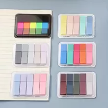 100 Sheets Of Colorful Fluorescent Pet Index Stickers With Morandi Color Drawable Boxed Sticky Notes,School Supplies,Back To School