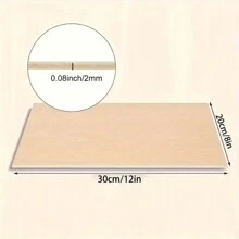 4/8/12片 7.9x11.8英吋/20x30公分 未加工木板，空白木製面板，適用手工藝、派對裝飾，送給朋友與家人的禮物 - 杏色 - 查看 3