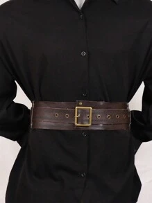 中世纪维京骑士腰带，复古哥特风格，PU皮革材质，适合角色扮演、服装配饰，夏季、校园休闲、商务场合，可作为男友、丈夫、父亲、男士礼物，日常穿着，时尚百搭，适合青少年、户外、度假、运动、旅行、街头、波西米亚风、复古秋季、万圣节、秋冬季配饰，适合青少年、青年、男士，休闲、户外、运动、度假、毕业礼物、生日礼物、日常穿着 - 棕色 - 查看 7