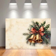 Classic Christmas Bells Canvas Poster, Winter Holiday Wall Decor, Suitable For Home And Office