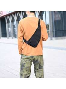 Mens Womens Cross Body Chest Bag Sling Side Bag Travel Sport Shoulder Bags Anti-Theft - Green - View 3