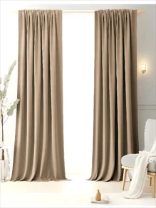 Opaque Solid Color Curtain Panels, Nano-Material Blackout Screens For Skylights, Nap Companions, Bedroom & Living Room Partitions, Linen