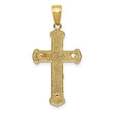 14k Yellow Gold Polished Textured Pendant (L-1.22 Inch,W-0.62 Inch) 1.58 Gram