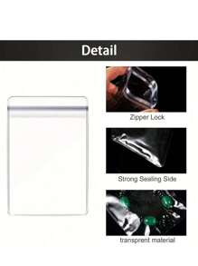 100 个/套厚透明珠宝袋，PVC 自封袋，用于珠子、小饰品、礼品收纳，带拉链
