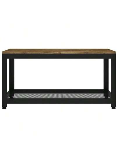 VidaXL Coffee Tafel 90x45x45 Cm MDF Iron Dark Bruin Zwart view 3