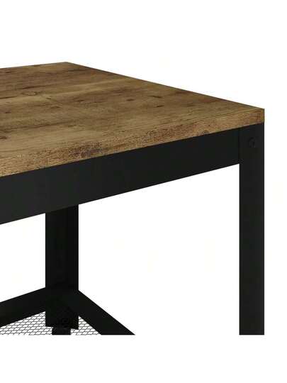 VidaXL Coffee Tafel 90x45x45 Cm MDF Iron Dark Bruin Zwart view 5
