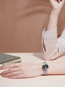 BIDEN 2Pcs Couple's Watch Quartz Watch Business Fashion Calendar Watch Men's And Women's Watch Valentine's Day/Birthday/Christmas/Best Gift
