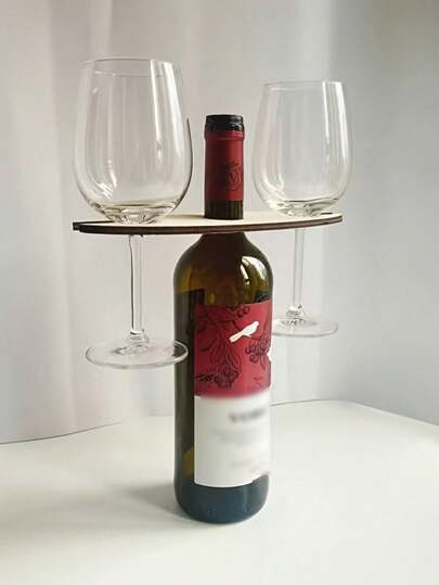 1 pezzo Portabottiglie di vino in legno creativo, articoli di artigianato in legno personalizzati, portabottiglie di vino in legno, portabottiglie di vino alla moda per ristoranti, bar e karaoke, forniture bar, regali di matrimonio per gli ospiti, regali per feste, regali di San Valentino, decorazioni per feste e compleanni, adatto per uso esterno e campeggio
