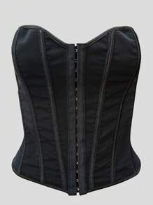 1 Stück Damen Shapewear Korsett mit 14 Stahlfedereinsätzen und vorderer Hakenverschlussing, rückwärtig mit Schnürbändern, komfortables und minimalistisches elegantes Design