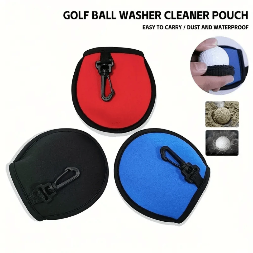 1pc Portable Golf Ball Cleaning Bag, Velvet Lined Cleaning Pouch With Clip & Hook For Golf Clubs And Balls, Detachable And Reusable, Perfect Gift For Golfers, Golf Accessories & Outdoor Sports