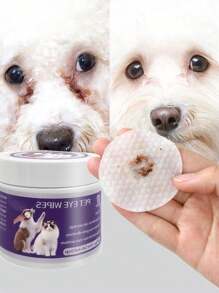 Paquete de 100 toallitas para ojos de mascotas - Elimina suavemente las manchas de lágrimas, residuos, secreción de los ojos de mascotas. Toallitas para ojos, orejas y dientes de perros y gatos. Productos de cuidado y limpieza esenciales para mascotas.