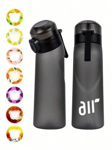 1pc Flavored Water Bottle, Bottle Starter Set, Drinking Bottle With One Random Flavoured Pods Suitable For Gyms, Schools, Flavored Water Bottle, For Outdoor, Camping