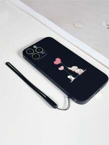 1 件白色 TPU 卡通大象和兔子图案防震手机壳和 1 件白色硅胶腕带，兼容 、Android 智能手机，包括 OPPO、17 Pro Max、A14、A54 - 彩色 - 查看 4