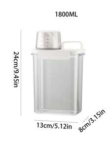 1 szt. [Rozmiar M | 1,8 l] Pudełko do przechowywania proszku do prania, Stojak na proszek do prania, Duży dozownik proszku do prania z miarką, Szczelny pojemnik do przechowywania proszku do prania, Wiadro do przechowywania proszku do prania w gospodarstwie domowym