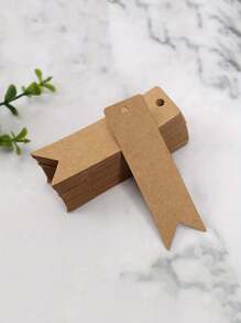 100pcs/Set White Blank Kraft Paper Gift Wrapping Tag With Scalloped Edge, Suitable For Wedding, Birthday Party Decor, Baking Cookie Packaging Label - Multicolor - View 14