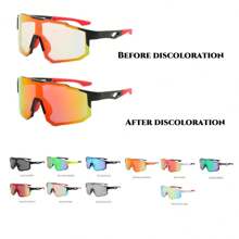 New Outdoor Color-Changing Polarized Cycling Glasses - 黑紅 - 查看 2