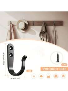 10/20PCS Heavy Duty Iron Coat Hooks With Screws, Wall Mounted Metal Hangers, Rust Resistant Coating, Easy To Install, Industrial Display Hooks, For Home And Office Decor