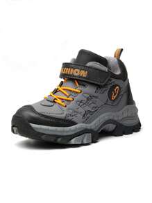 青少年时尚运动鞋，带防滑钉的户外登山鞋，皮革跑鞋