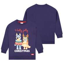 Bluey Sweatshirt | Girls Christmas Jumper | Bingo Girls Sweatshirt | Official Merchandise - Blue - View 2