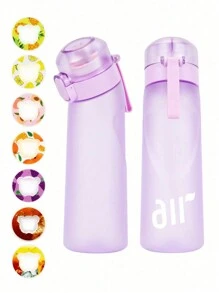 1pc Flavored Water Bottle, Bottle Starter Set, Drinking Bottle With One Random Flavoured Pods Suitable For Gyms, Schools, Flavored Water Bottle, For Outdoor, Camping