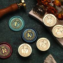 1 件复古字母蜡封印章 DIY 字母印章信头适用于剪贴簿婚礼邮票明信片信封爱好工艺装饰卡邀请函相册特惠（26 个字母）、返校、学校用品