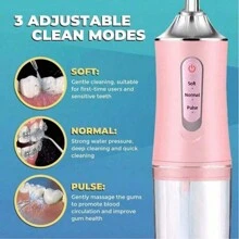 Set di idropulsore elettrico per l'acqua (con processo di verniciatura e elettrodeposizione aggiunto), irrigatore orale senza fili, 4 punte a getto, ugello ruotabile a 360 gradi, per la cura quotidiana dei denti e la pulizia delle gengive di uomini e donne, ideale come regalo per le vacanze