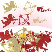 5PCS Valentine's Day Cupid Style Decoration Accessories, Valentine's Day DIY Glitter Series Cloth Patch
