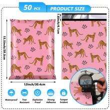 Jowlroel 聚乙烯邮寄袋 6x9 英寸 200 件、10x13 英寸 200 件、12x15.5 英寸 50/100 件、14.5x19 英寸 100 件，防水抗撕裂服装运输袋，自封式强力邮寄袋，适合小型企业的可爱包装袋 - 动物印花返校 - 12x15.5吋50個 - 查看 2