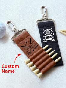 1pc Custom Engraved Leather Golf Bag Tag, Personalized Golf Tee Holder, Golf Gift For Men, Groomsmen Gifts, Gifts For Him, Custom Golf Accessories,Father's Day Gifts, Grandpa's Gifts,New Year Gifts, Christmas Gifts, Thanksgiving Gifts,Dawg,Engraved, ,Stainless,Colorful,Cute,Adorable,Funny,Kawaii,Y2K,Stylish,Unisex,Casual,Custom,Personalized,Unique,Customized,Ideal Gifts For Him,Ideal Gifts For Her,Her,Boyfriend,Girlfriend,Family,Friends,Children,For Anniversaries,For Birthdays,For Graduation,For Housewarming,For Weddings,Bag Charms