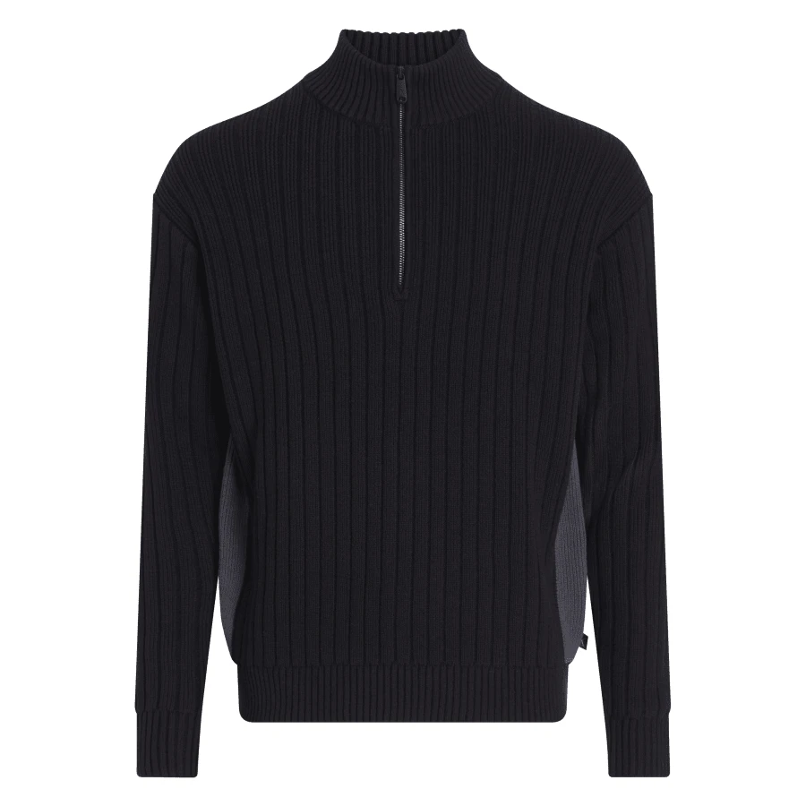 Calvin Klein LINEAR HALF ZIP SWEA - Black - View 1