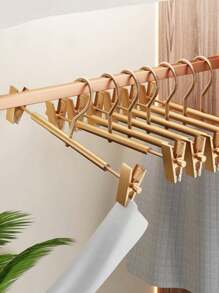 5/10/20pcs Aluminum Pants Hangers, Household Trouser Clips, Clothes Rack For Wardrobe, Rust-Resistant & Windproof