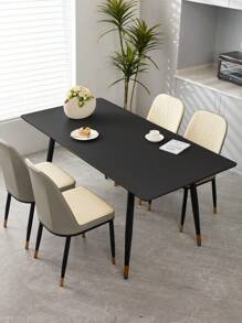 1 块矩形弹性桌布，防水防油桌布，采用黑色弹性 PU 皮革制成，耐用且易于清洁，适用于餐桌、餐饮、派对和户外花园 - 黑色 - 查看 4