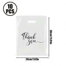 10/50/100 Pieces, Thank You Gift Bag, 3-Size (11.87 * 7.87in, 9.84 * 7.87in, 7.87 * 5.91in) Small Plastic Shopping Bag With Handle, Thank You Gift Bag, Party Store Bulk Commodity Bag - Multicolor - View 24