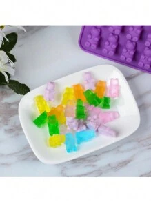 1pc 50-Cavity Silicone Bear Chocolate Mold, DIY Baking Tool For Gummy, Jelly, Chocolate, Candy, Ice Cube
