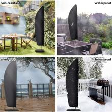 Housse de parasol imperméable avec poteau, housse de parasol en porte-à-faux, housse de parasol de jardin robuste de 3 m pour parasols en porte-à-faux (265 cm) - Noir - Voir 5