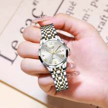 LIGE LIGE Moda Leve Luxo Simples Feminino Relógio de Negócios Sol e Lua Mostrador Ponteiro de Horas Relógio Luminoso Vida À Prova D'Água