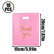 10/50/100 Pieces, Thank You Gift Bag, 3-Size (11.87 * 7.87in, 9.84 * 7.87in, 7.87 * 5.91in) Small Plastic Shopping Bag With Handle, Thank You Gift Bag, Party Store Bulk Commodity Bag - Multicolor - View 16