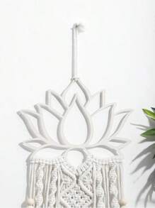 Lotus Macrame Wall Hanging Boho Macrame Dream Catcher Large Craft Ornament For Dorm Home Bedroom Apartment Room Decoration Gift