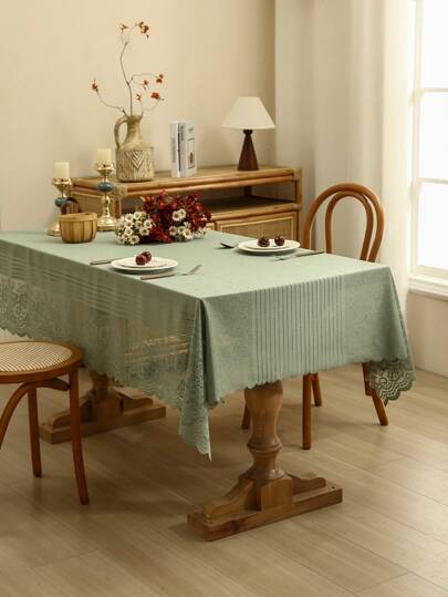 1 adet Düz Renkli Çiçekli Dantel Masa Örtüsü, Bohem Tarzı Düz Dantel Dekoratif Kumaş, Oturma Odası, Yatak Odası, Mutfak, Sehpa, TV Dolabı, Çiçekli Kenar Örtüsü Dekoru İçin Uygundur