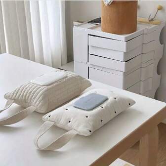 1pc Portable Flip-Top Tissue Box, Travel Wet Wipes Organizer Bag, Car Tissue Holder (This Tissue Box Model Does Not Have A Cover)