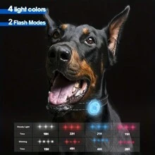 樱桃形 LED 发光狗爱好者礼物和狗妈妈爱项圈，多功能项圈灯，4 种模式猫/狗爱好者礼物和狗/猫妈妈爱项圈安全灯，防水，可调节，易于安装，兼容所有项圈尺寸，适合夜间散步、骑自行车和徒步旅行 - 彩色 - 查看 4