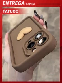 1 Piece Love Pattern, Solid Color Phone Case, Shatter-Resistant And , Anti-Fingerprint, Compatible With Samsung A34/S22/S23 - Marrón - Ver 2