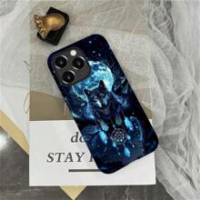 Compatible With IPhone 13-16 Pro Max Case, Magic Elemental Wolf In The Moonlit Night Print Phone Case Funny Liquid Silicone Case Impact Resistant Anti-Scratch Shockproof Protective Cover Gifts For Family, Friends, Kids, Birthday,Spring, Holiday, Boyfriends, Girlfriends, Valentine's Day